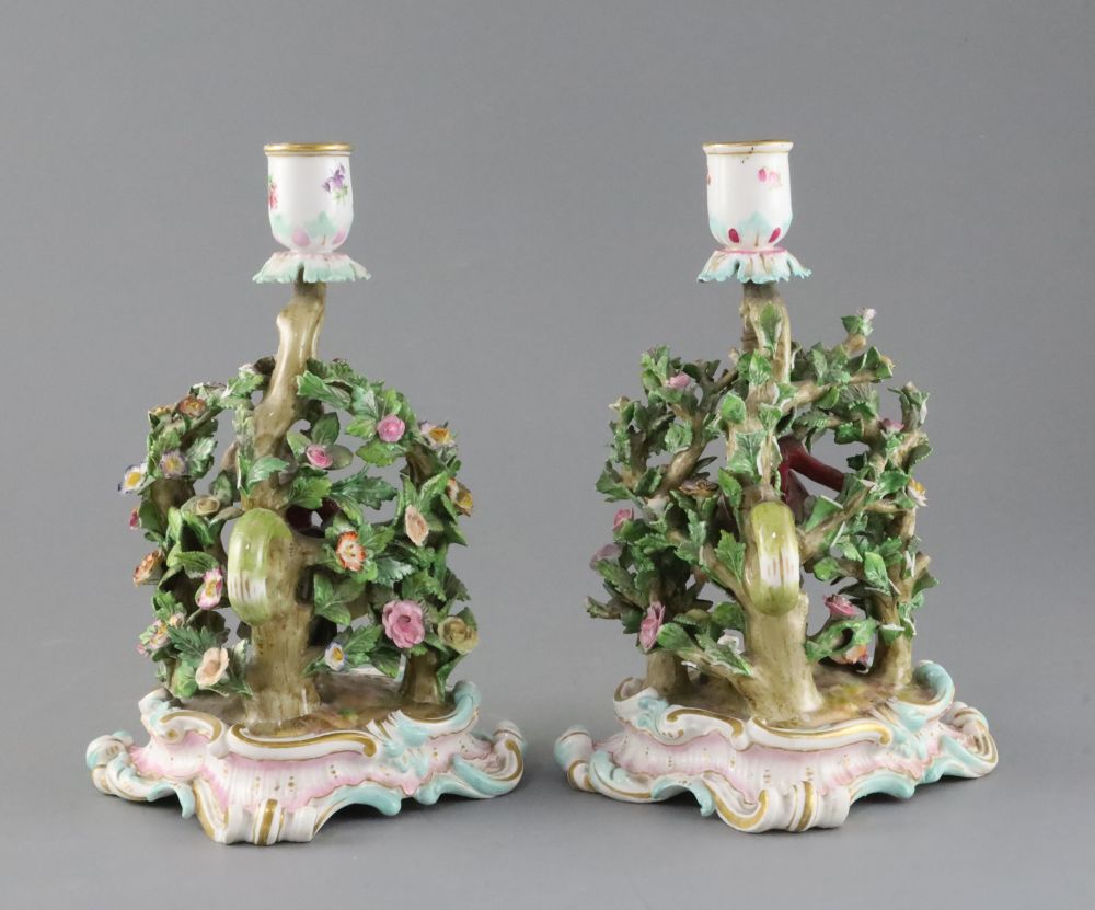 A pair of Meissen figural candlesticks, late 19th century,